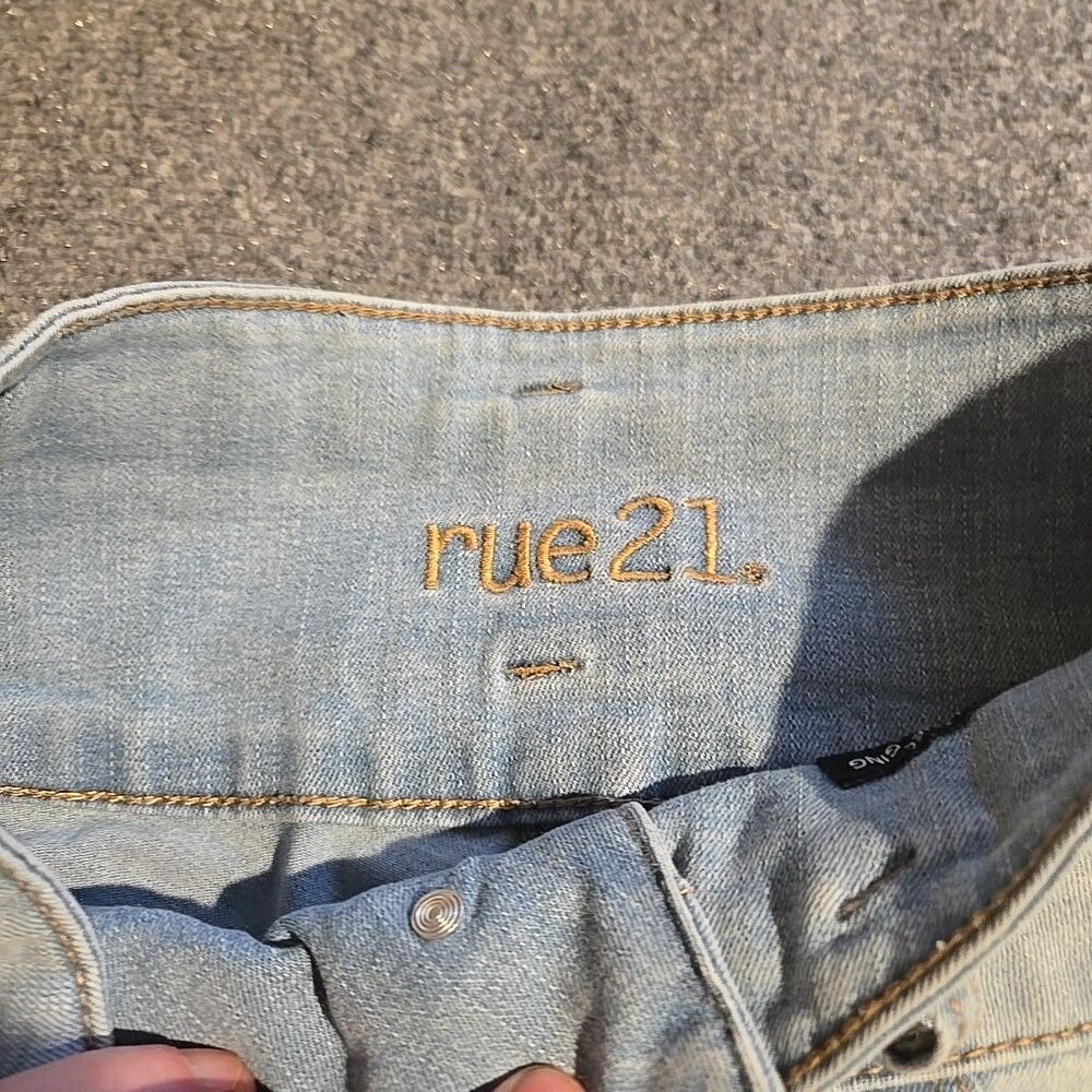 RUE21 High Rise Ankle Jegging Womens Size 2 Blue Light Triple Button Zip Fly - Picture 4 of 11
